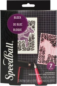 Speedball Block Printing Starter Kit in a cardboard box on a white bacground