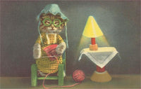 Dressed Kitten Knitting Magnet