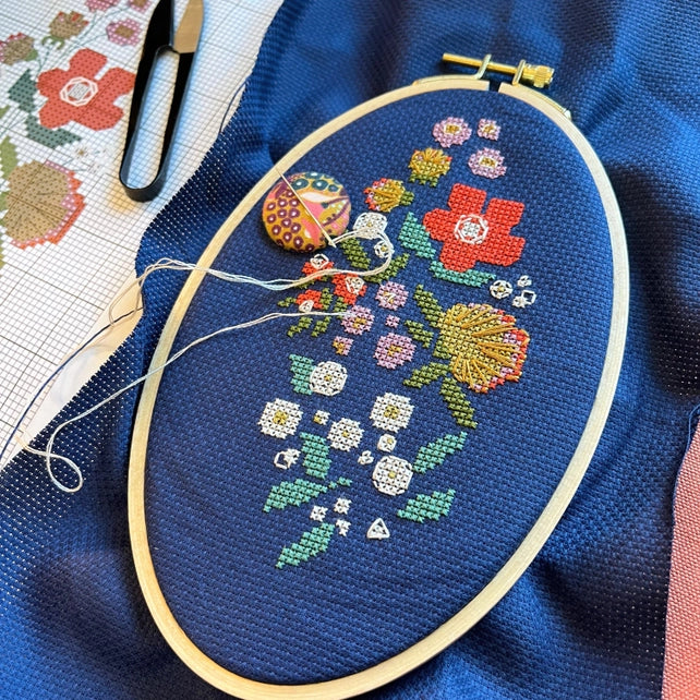 Forget-Me-Knots Cross Stitch Kit Needlework Junebug and Darlin