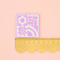 Lavender Quilt Block Iron-On Patch Sarah Hearts