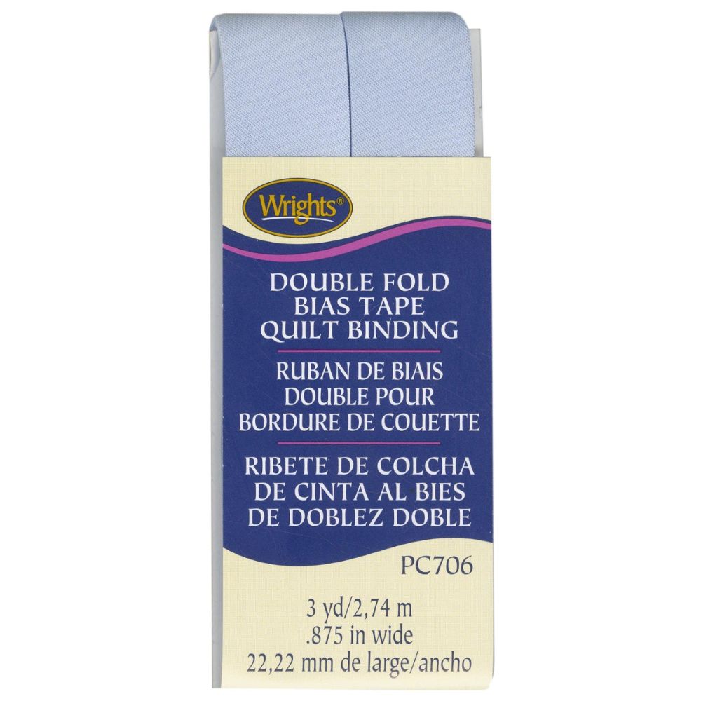 Wrights double fold bias tape quilt binding package on a white background