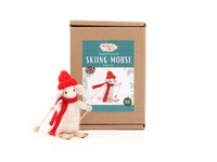 Skiing Mouse Needle Felt Kit Kit The Makers