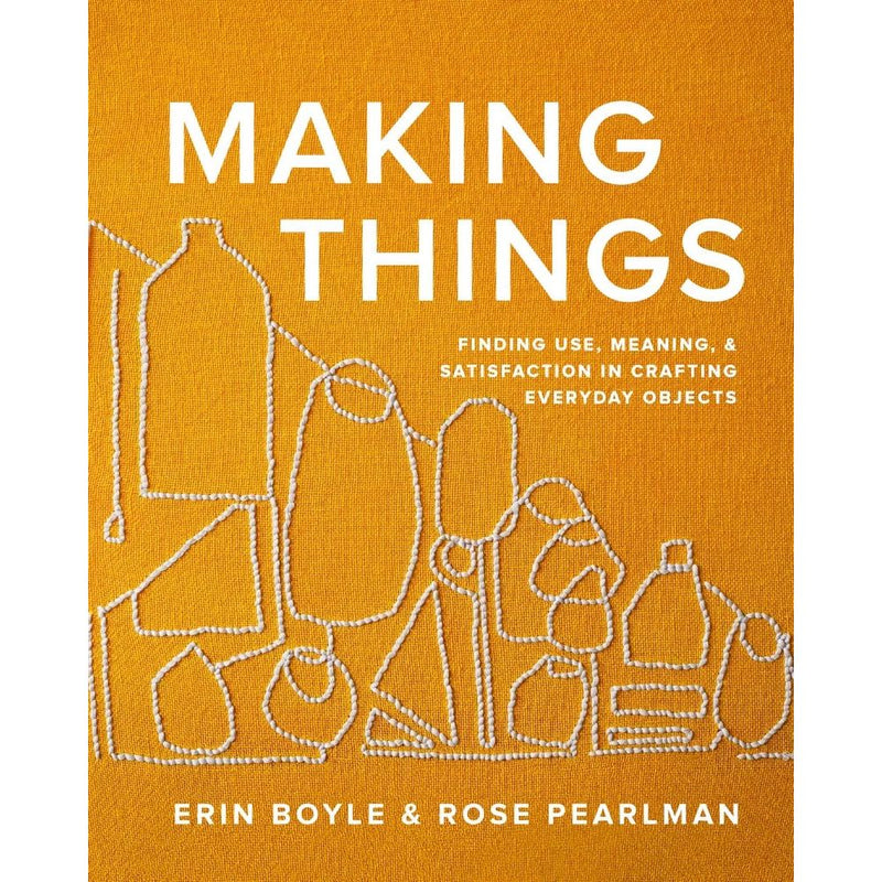 Book cover of 'Making Things' with white text and line drawings on an orange background