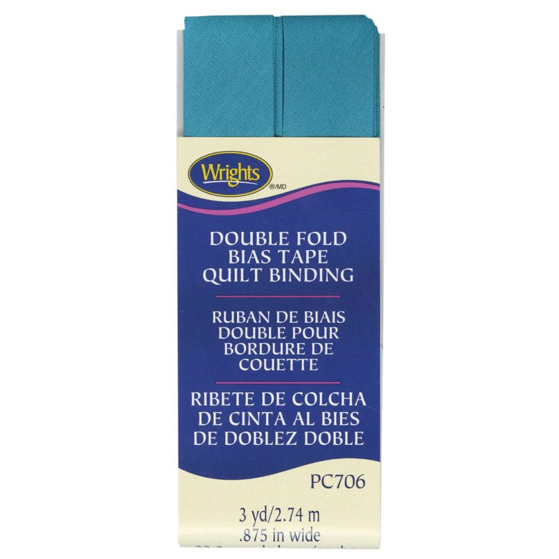 Box of Wrights double fold bias tape quilt binding on a white background