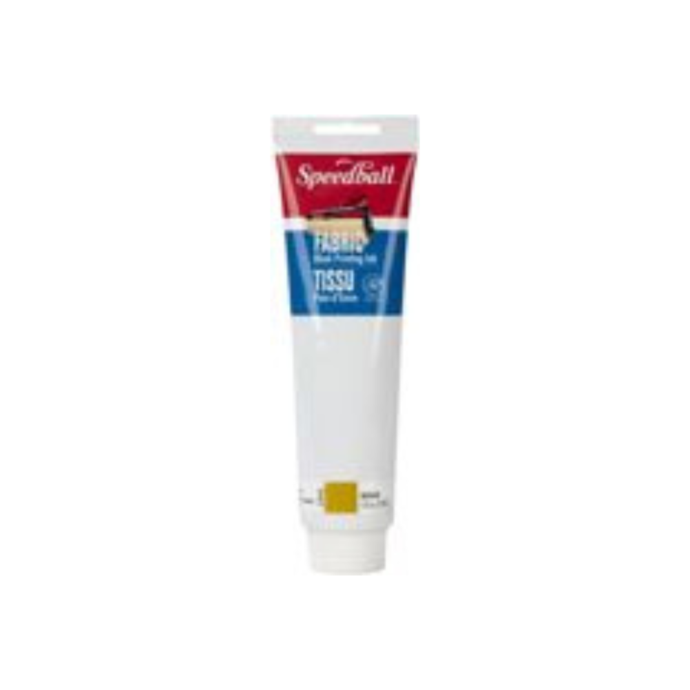 Speedball fabric block printing ink tube in color Metallic Gold on a white background