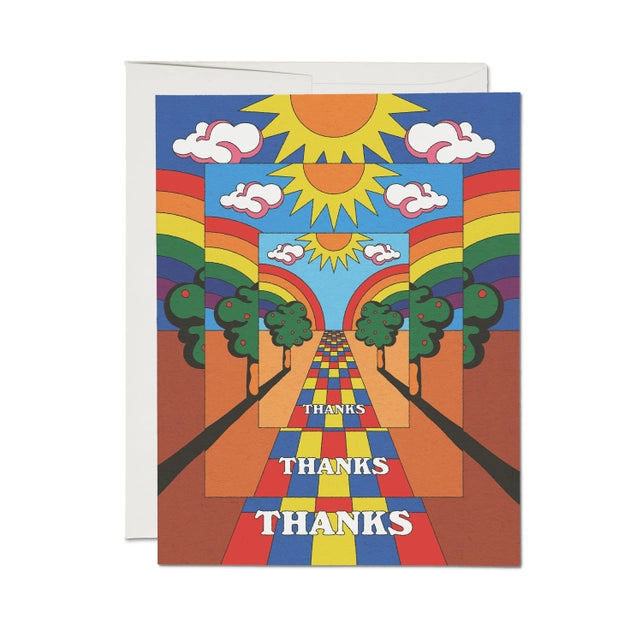 Mirrored Thank You Card Greeting Cards Red Cap Cards