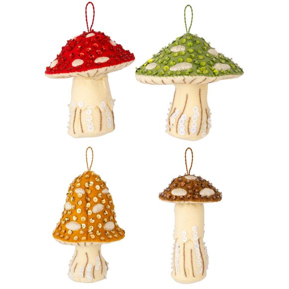 Felt Applique Ornament Kit - Merry Mushroom Kit Bucilla