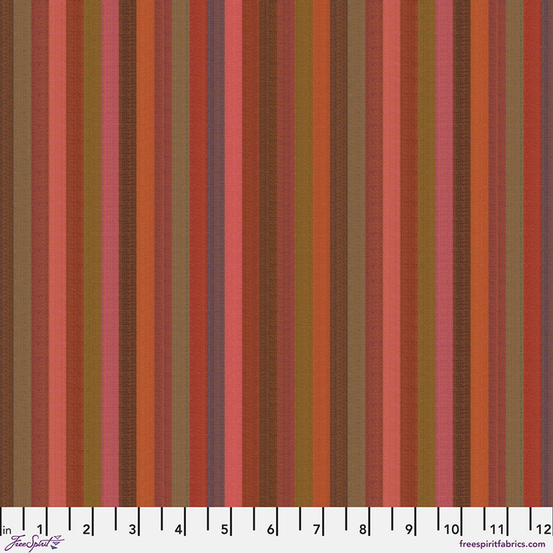 Close-up of fabric with multicolor stripes.