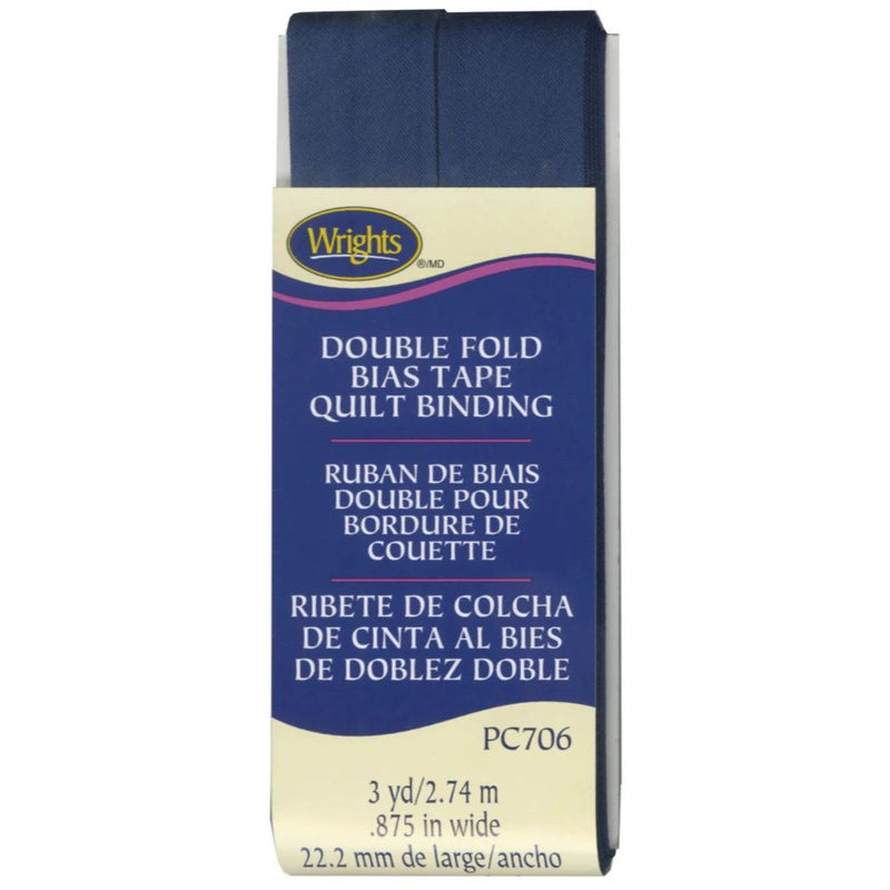 Wrights double fold bias tape quilt binding package on a white background