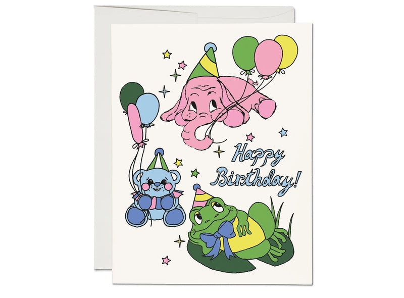 Birthday Animals Card Greeting Cards Red Cap Cards
