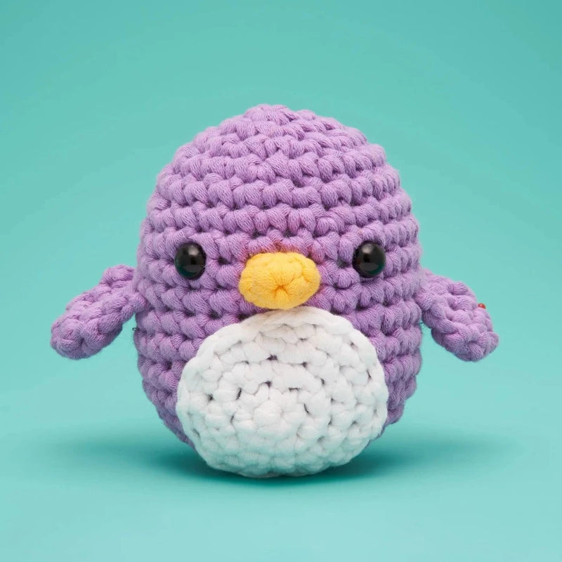Purple Penguin Beginner Crochet Kit Kit The Woobles