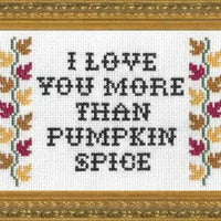 I Love You More Than Pumpkin Spice Cross Stitch Kit Kit Subversive Cross Stitch