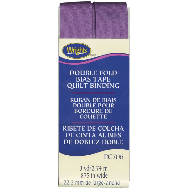 Box of Wrights double fold bias tape quilt binding on a white background