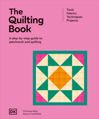 Book cover of 'The Quilting Book' with a quilt design on a pink background