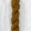 Mustard yellow skein of yarn on a white textured background
