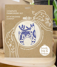 Hygge Reindeer Complete Embroidery Kit Kit Hook, Line & Tinker