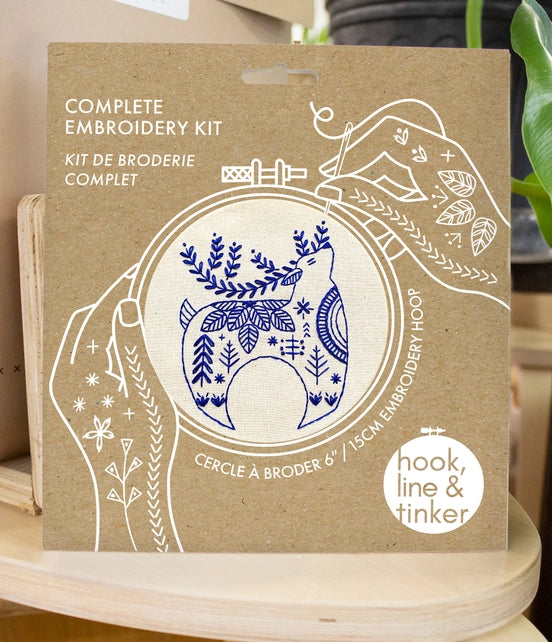 Hygge Reindeer Complete Embroidery Kit Kit Hook, Line & Tinker