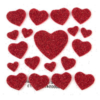 Red Glitter Heart Foam Stickers