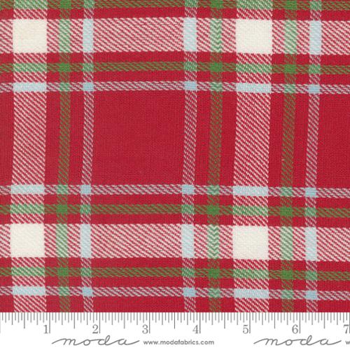 Red, green, and white plaid fabric 