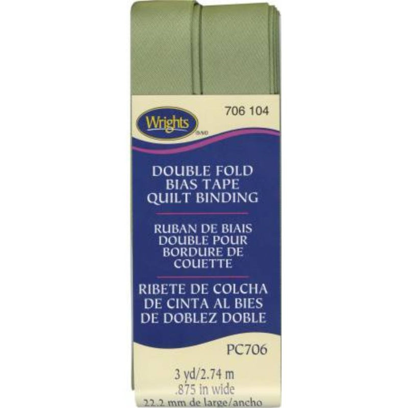 Box of Wright's double fold bias tape quilt binding on a white background