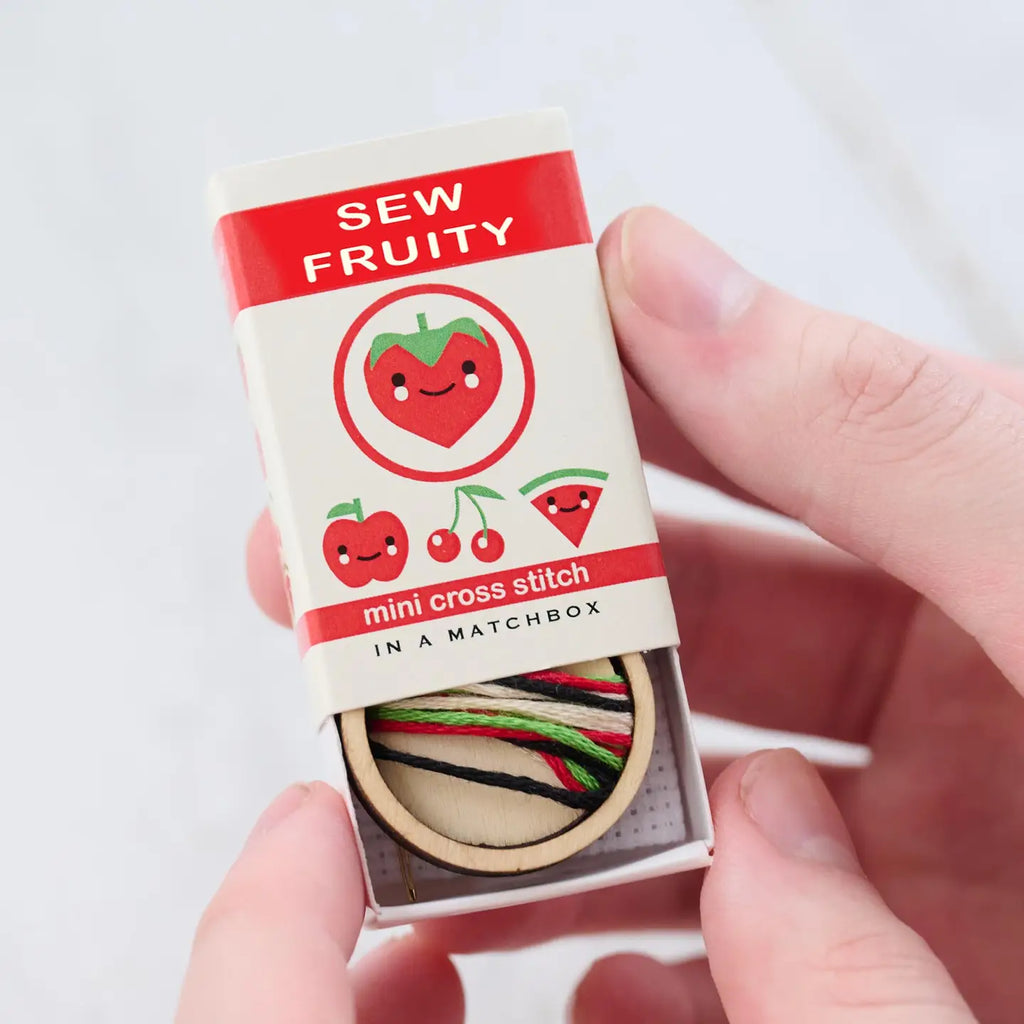Sew Fruity Mini Cross Stitch Kit in A Matchbox Kit Marvling Bros Ltd