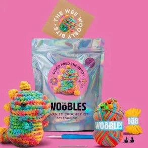 Fred the Rainbow Dinosaur Beginner Crochet Kit Kit The Woobles