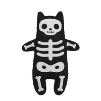 Embroidered cat with skeleton outline
