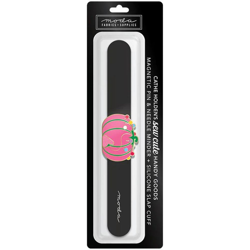 Silicone slap cuff with colorful design in packaging on a white background