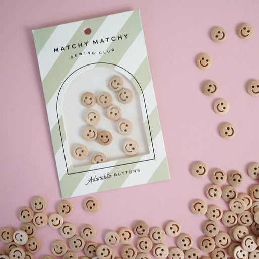Smiley face 1/2" wood buttons