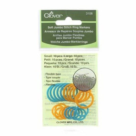 Clover Soft Jumbo Stitch Ring Markers 20 ct. – Wool and Company