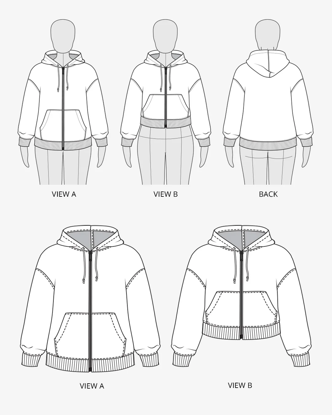 Sew a Zip-Up Hoodie (4 Parts)