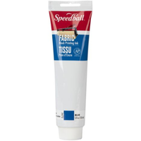 A tube of Speedball Fabric Block Framing Ink in the color Blue, shown against a plain white background.