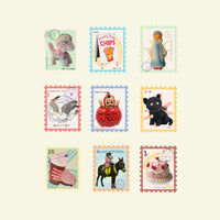Stamp-shaped stickers