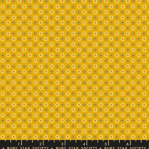 Fabric with little daisies in yellow