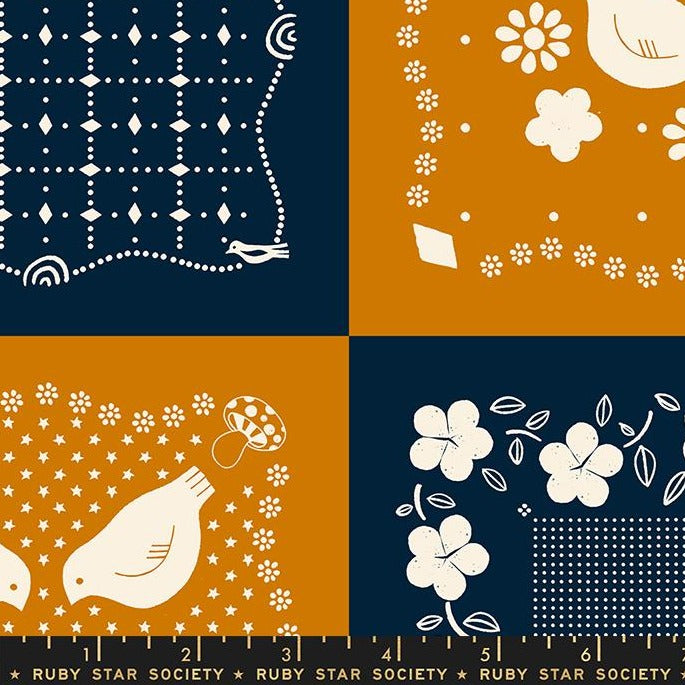 Sugar Maple Panel by Ruby Star Society in Navy Fabric Ruby Star Society