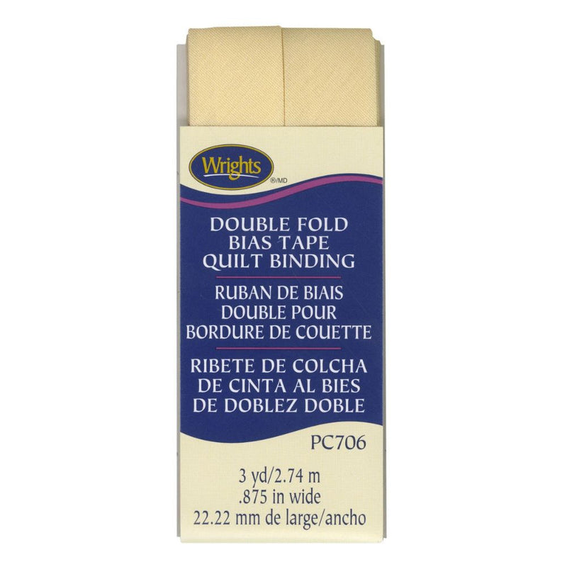 Box of Wright's double fold bias tape quilt binding on a white background
