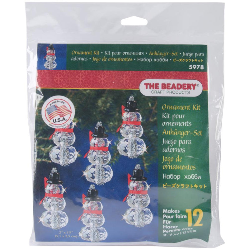 The Beadery craft kit packaging with snowman ornaments on a white background