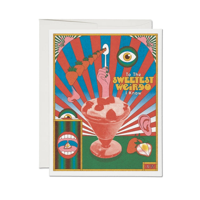 Sweetest Weirdo Card Greeting Cards Red Cap Cards