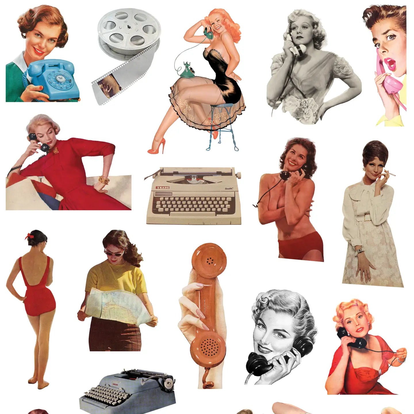 Paper featuring various retro images.