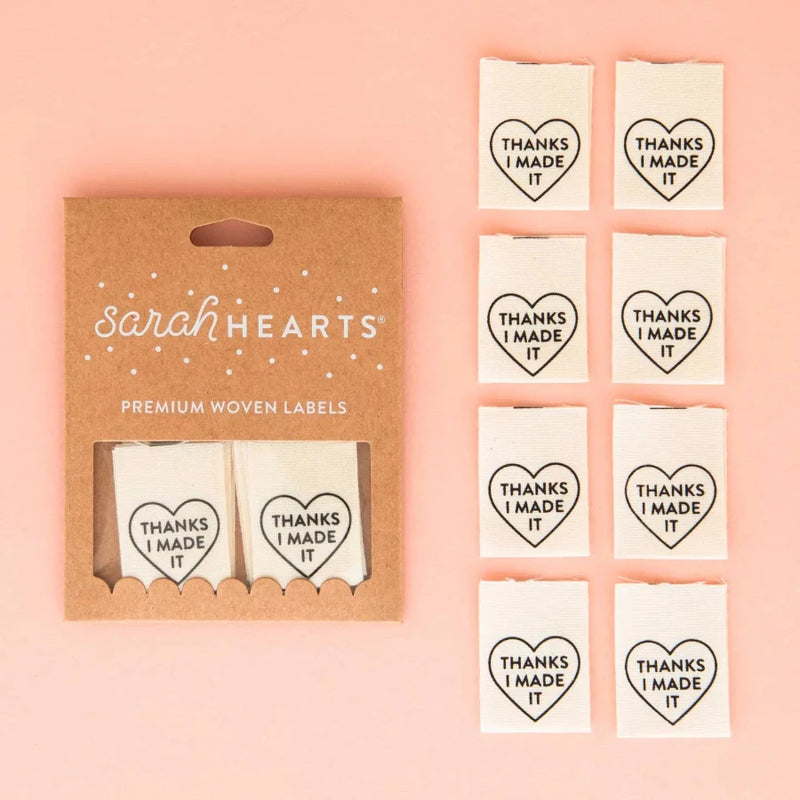 Thanks I Made It Heart Organic Cotton Labels Sarah Hearts