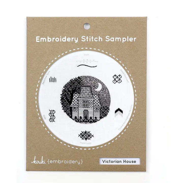 Embroidery Stitch Sampler Kit - Victorian House Kit Kiriki Press