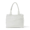 White handbag with Soolia logo on a white background