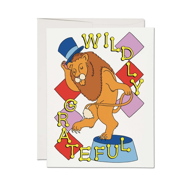 Wildly Grateful Card Greeting Cards Red Cap Cards
