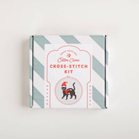 Cross stitch packaging with cat motif