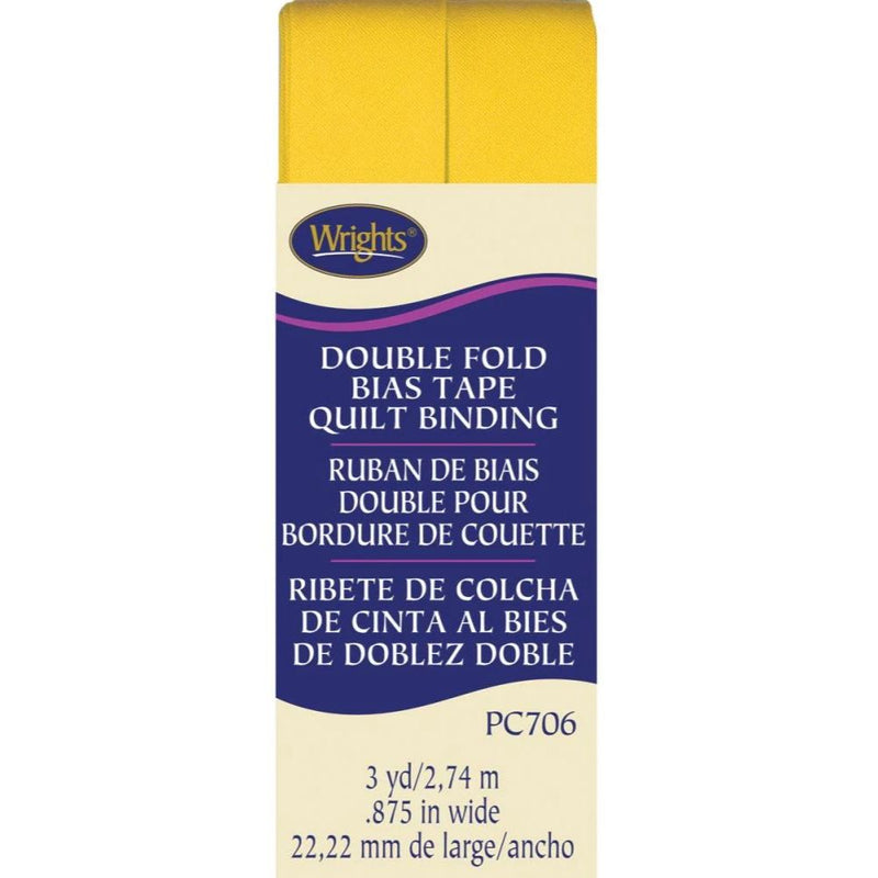 Wrights double fold bias tape quilt binding package on a white background