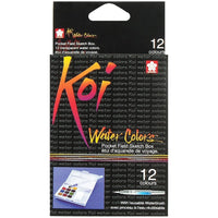 Koi Watercolor Pocket Field Sketch Box - 12 Pans Paper Sakura