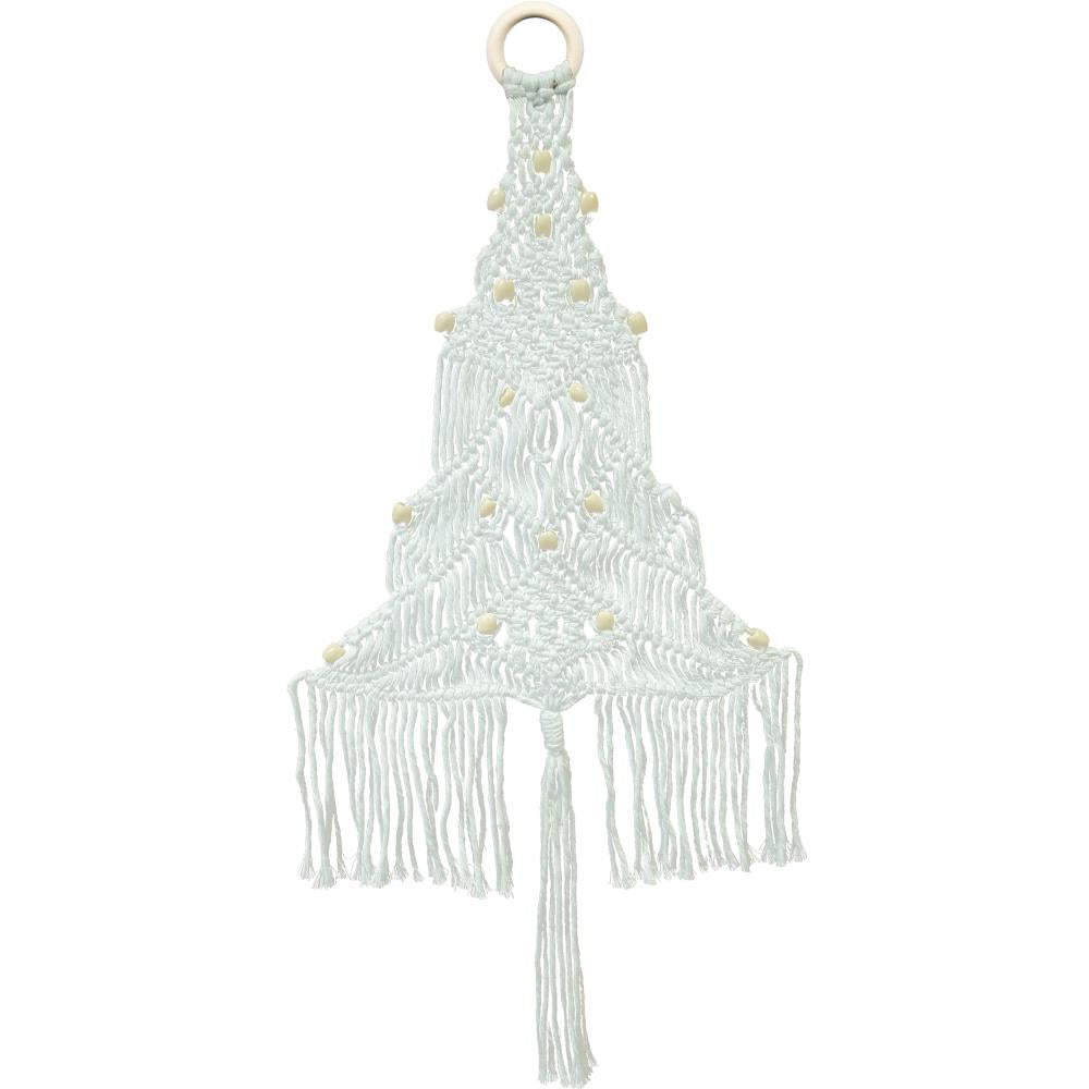 Beaded White Christmas Tree Macramé Kit