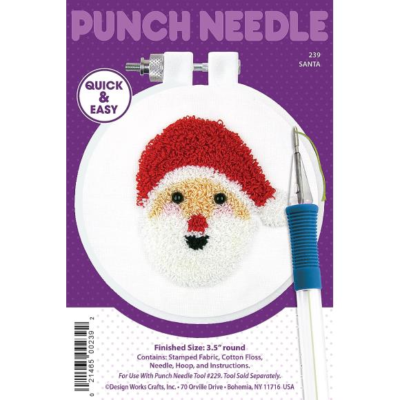 Santa Punch Needle Kit Needlework Design Works Crafts