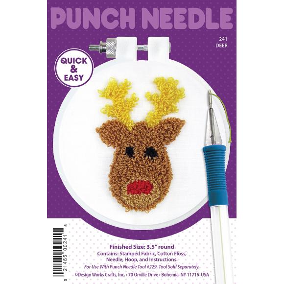 Reindeer Punch Needle Kit Needlework Design Works Crafts