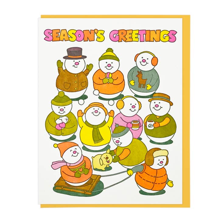 Season's Greetings Snow Friends by Lucky Horse Press Greeting Cards Lucky Horse Press